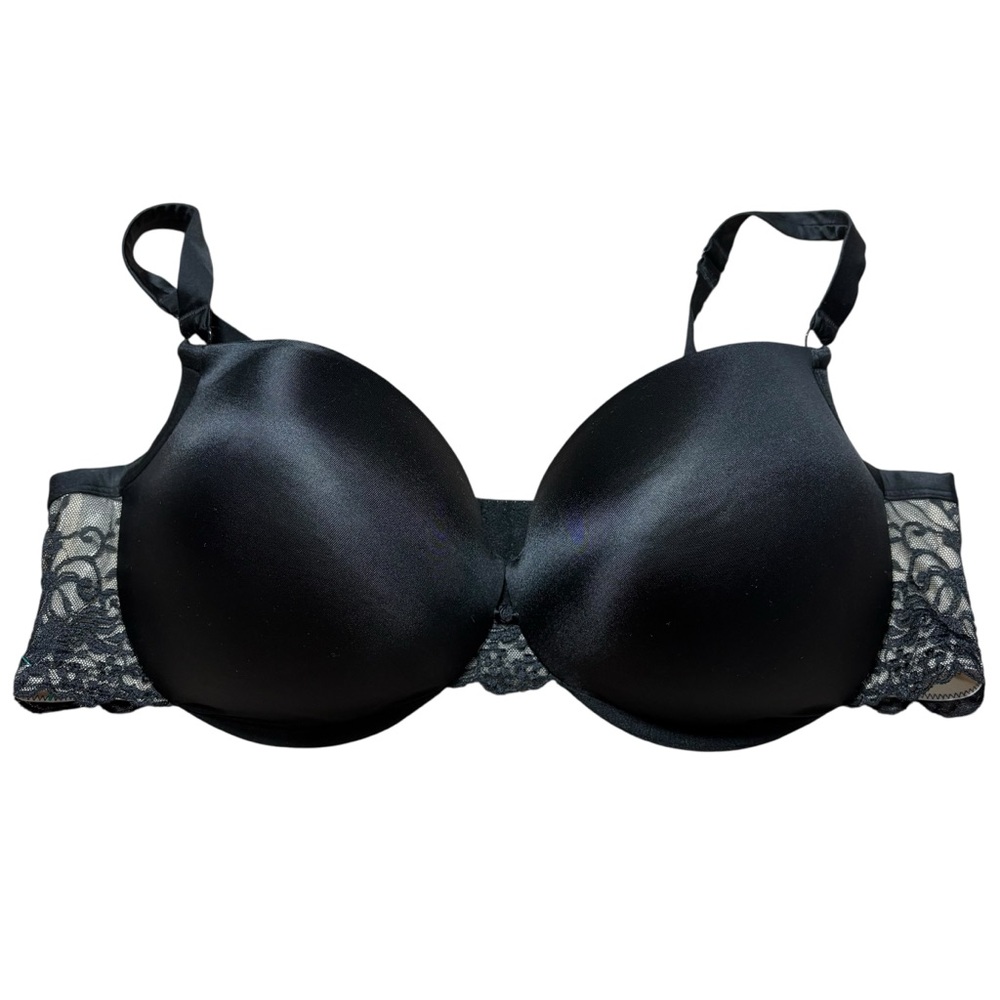 CACIQUE | Women’s Elegant Black Lace Full Coverage Bra size 44DD Wired Lined
